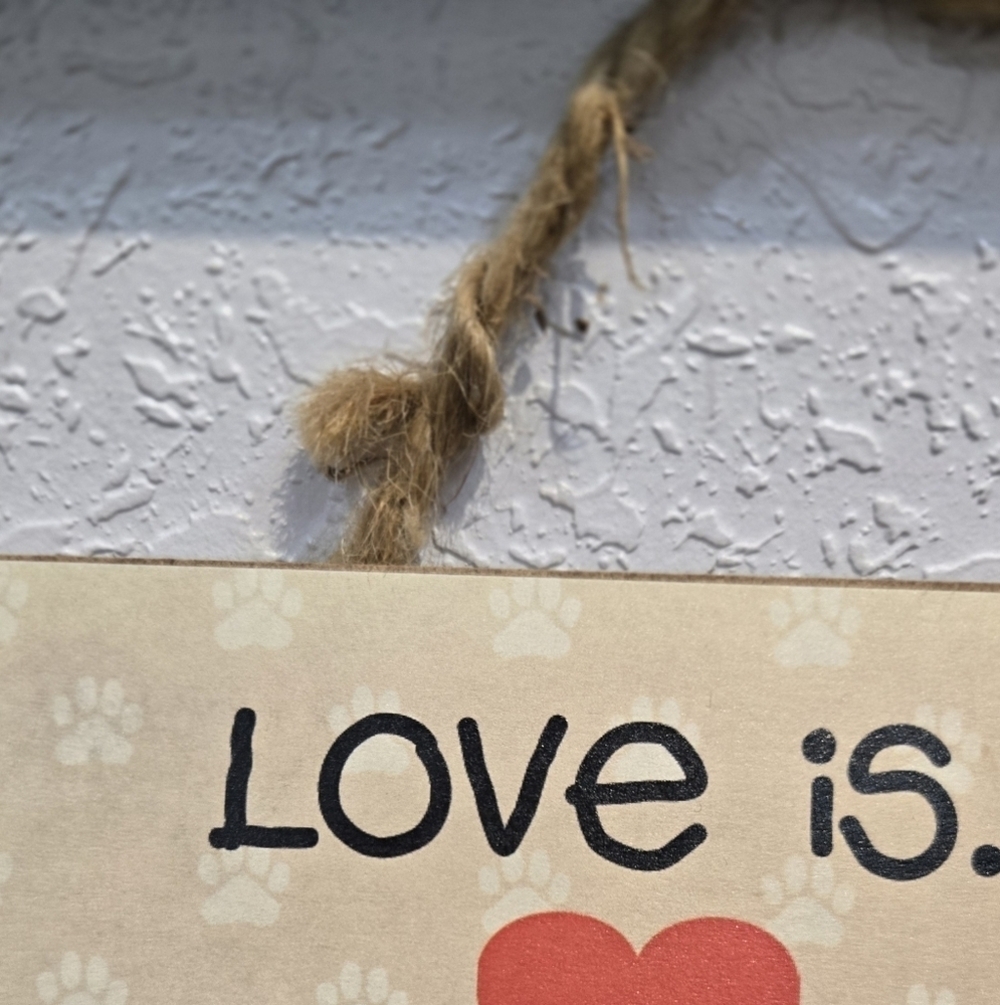 *3/$15 Lhasa Apso "Love is being owned by a..." Dog Hanging Sign Gift Wall Decor - Picture 2 of 2